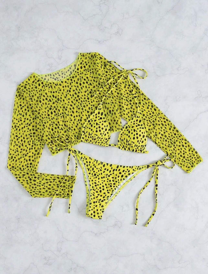 Women's bikini set with transparent long sleeve blouse Mune Fashion
