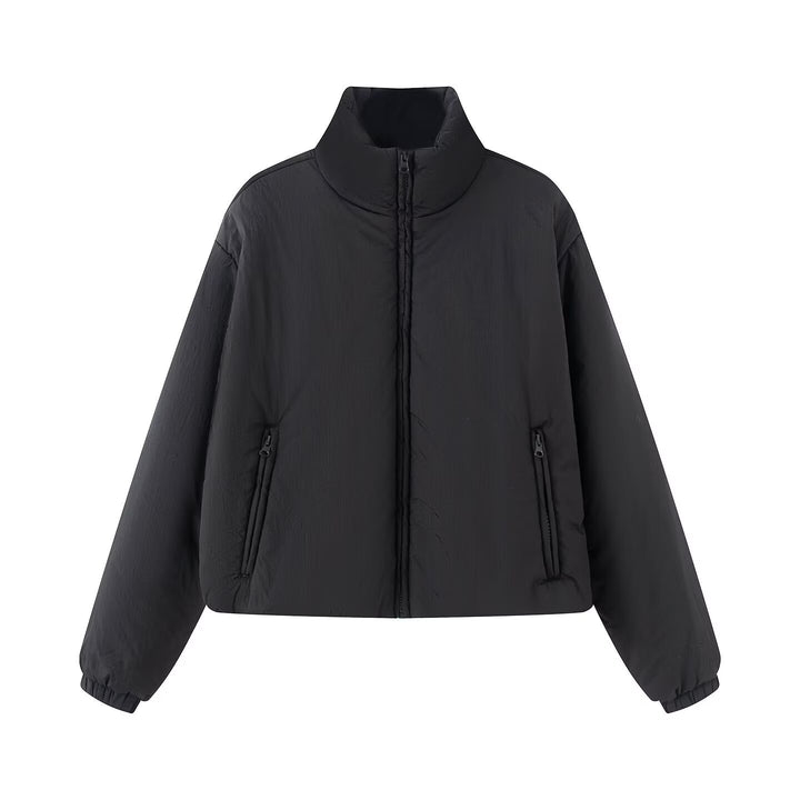 Women short-cut quilted puffer jacket with high stand-up collar Drune