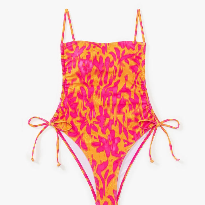 Ladies One-Piece Swimsuit with Side Knots Mune Fashion