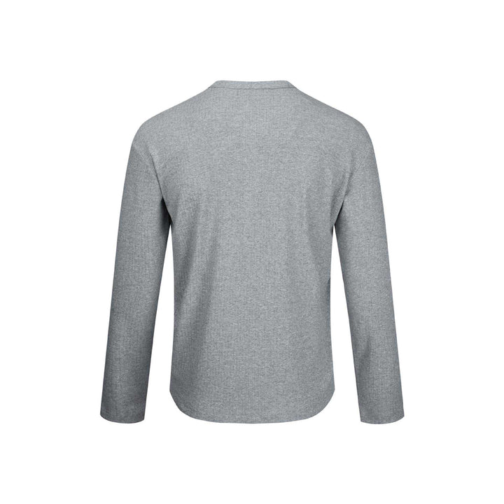 Men's Thermal Waffle Shirt with Henley Button Placket Mune Fashion