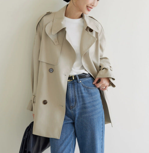 Women’s Stylish Trench Coat with Double Button Closure Mune Fashion
