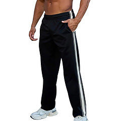 Men's relaxed training pants with side contrast stripe, elastic waistband and straight leg Mune Fashion