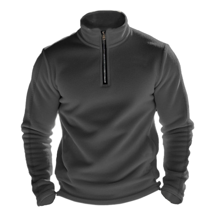 Men's functional fleece pullover with half zip, stand-up collar and raglan sleeves Mune Fashion