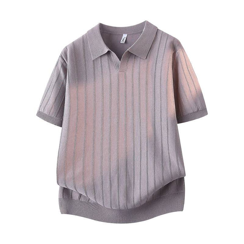 Women’s Stylish Short Sleeve Polo Shirt with Texture Mune Fashion