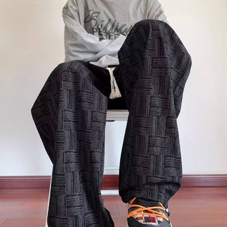Women Casual Checkered Design Jogging Pants Mune Fashion