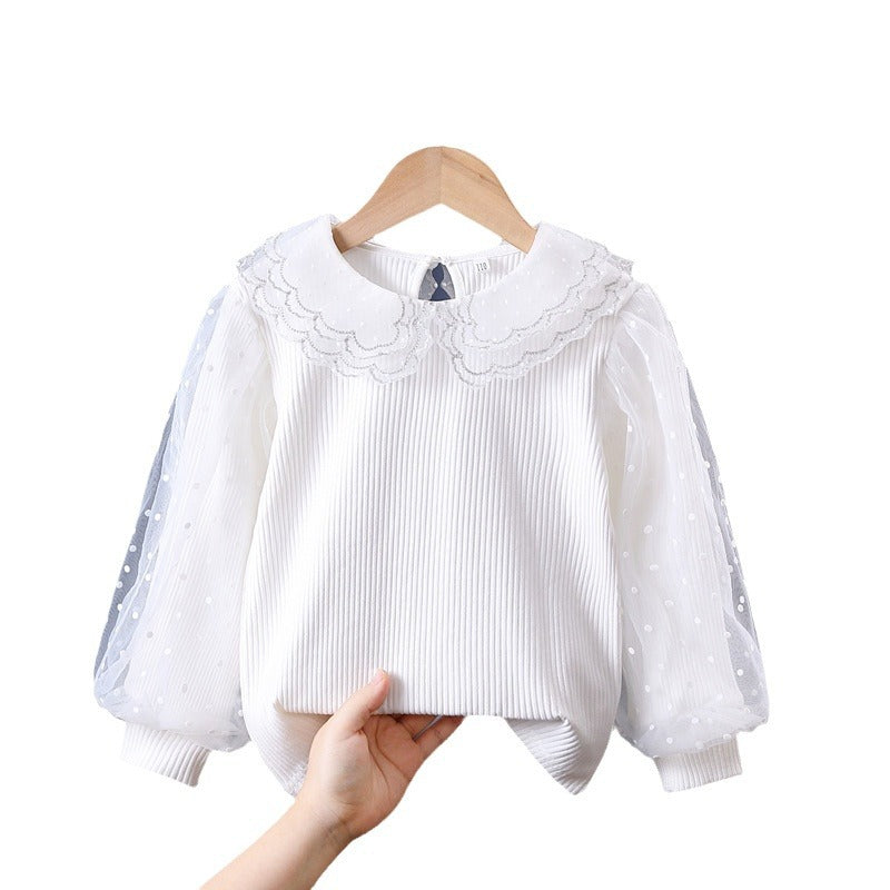 Women's cozy sweatshirt with transparent puff sleeves Mune Fashion