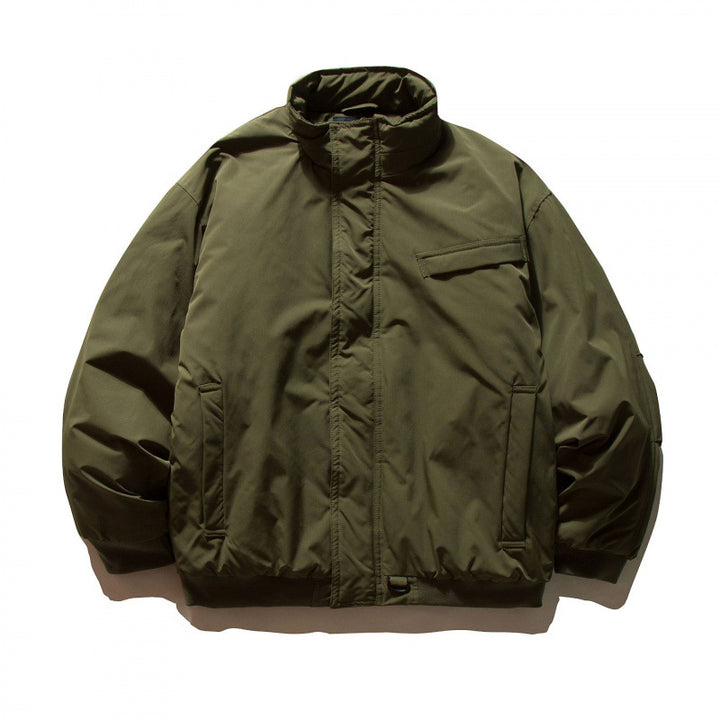 Unisex Boxy-padded transition jacket with high stand-up collar and utility pockets Mune Fashion