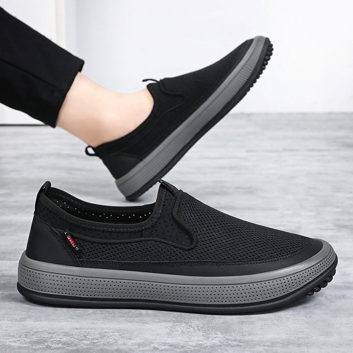 Men's breathable slip-on mesh sneakers with elastic entry and shock-absorbing EVA platform sole Mune Fashion