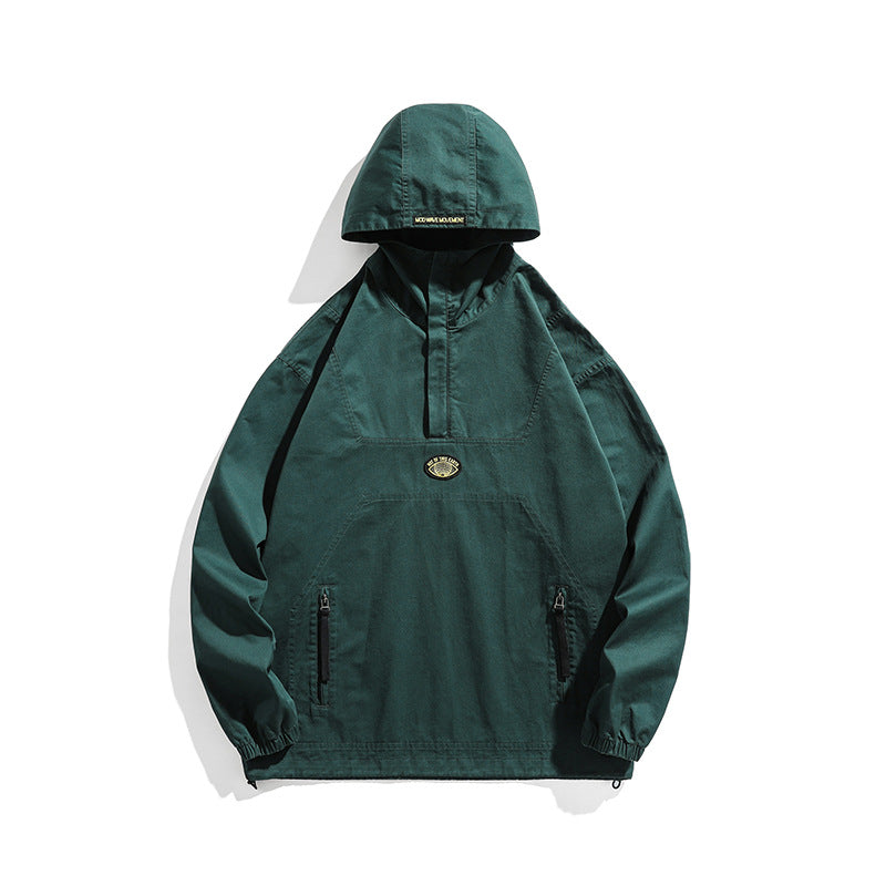 Men's Hooded Anorak Pullover Jacket in Oversize Utility Style Mune Fashion
