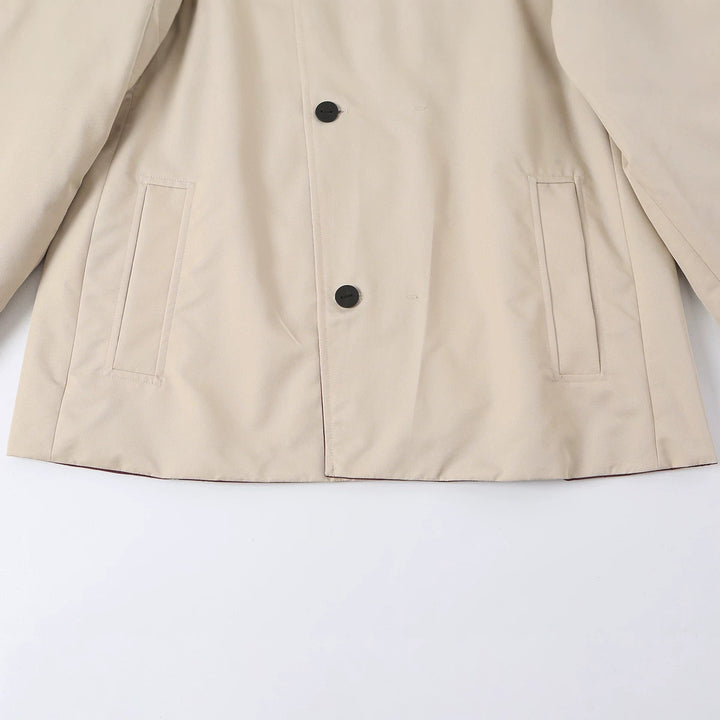 Women's short jacket with high stand-up collar and asymmetrical button placket Mune Fashion