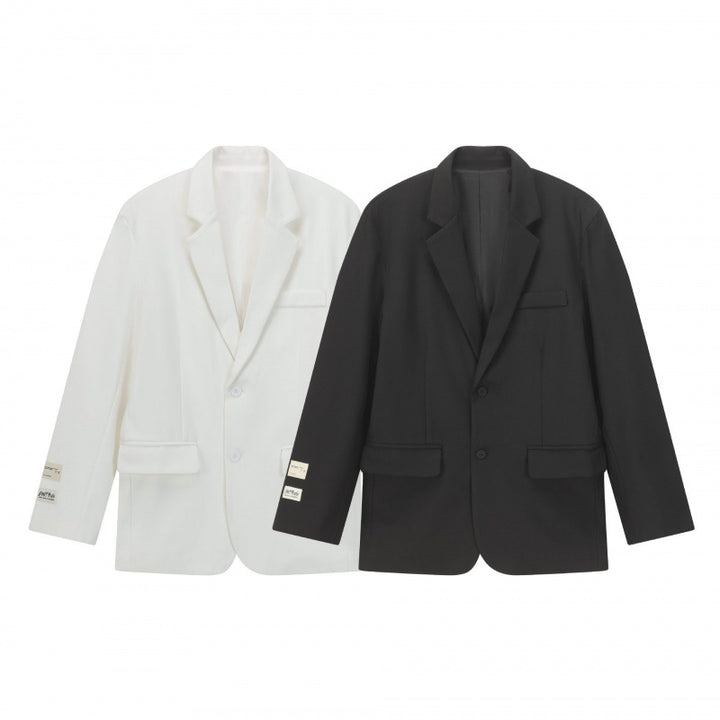 Unisex Boxy Oversized Blazer with Notch Lapel and Flap Pockets Mune Fashion