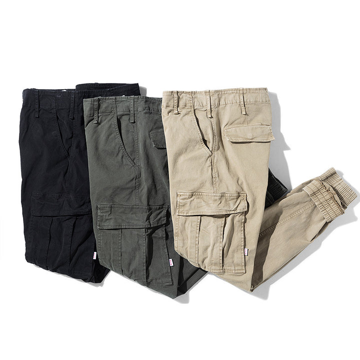 Herren Cargo-Joggerhose mit Knieabnähern elastischem Bund und Mehrfachtaschen Mune Fashion