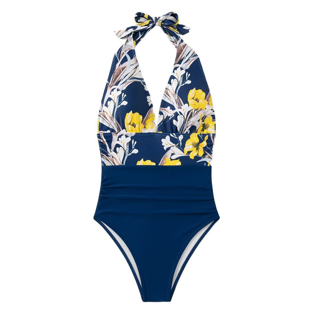 Women's High-Cut Floral Swimsuit Mune Fashion