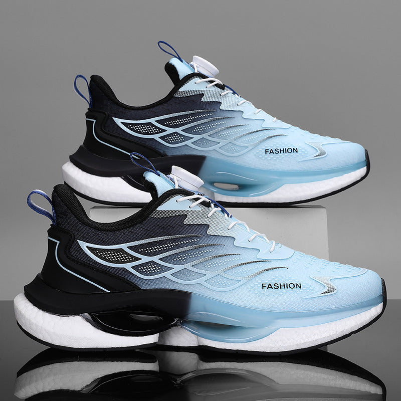 Men's breathable training sneakers with fine knitted upper material, rotary closure system and two-stage cushioning chamber sole Mune Fashion