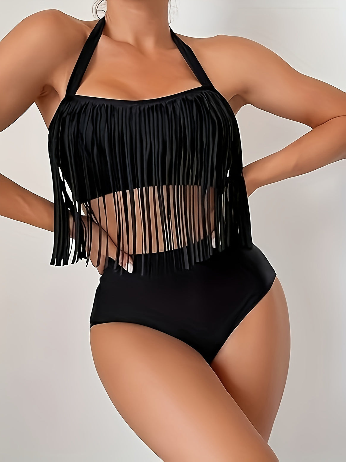 Women's bikini set with fringed top and high-waisted bottom Mune Fashion