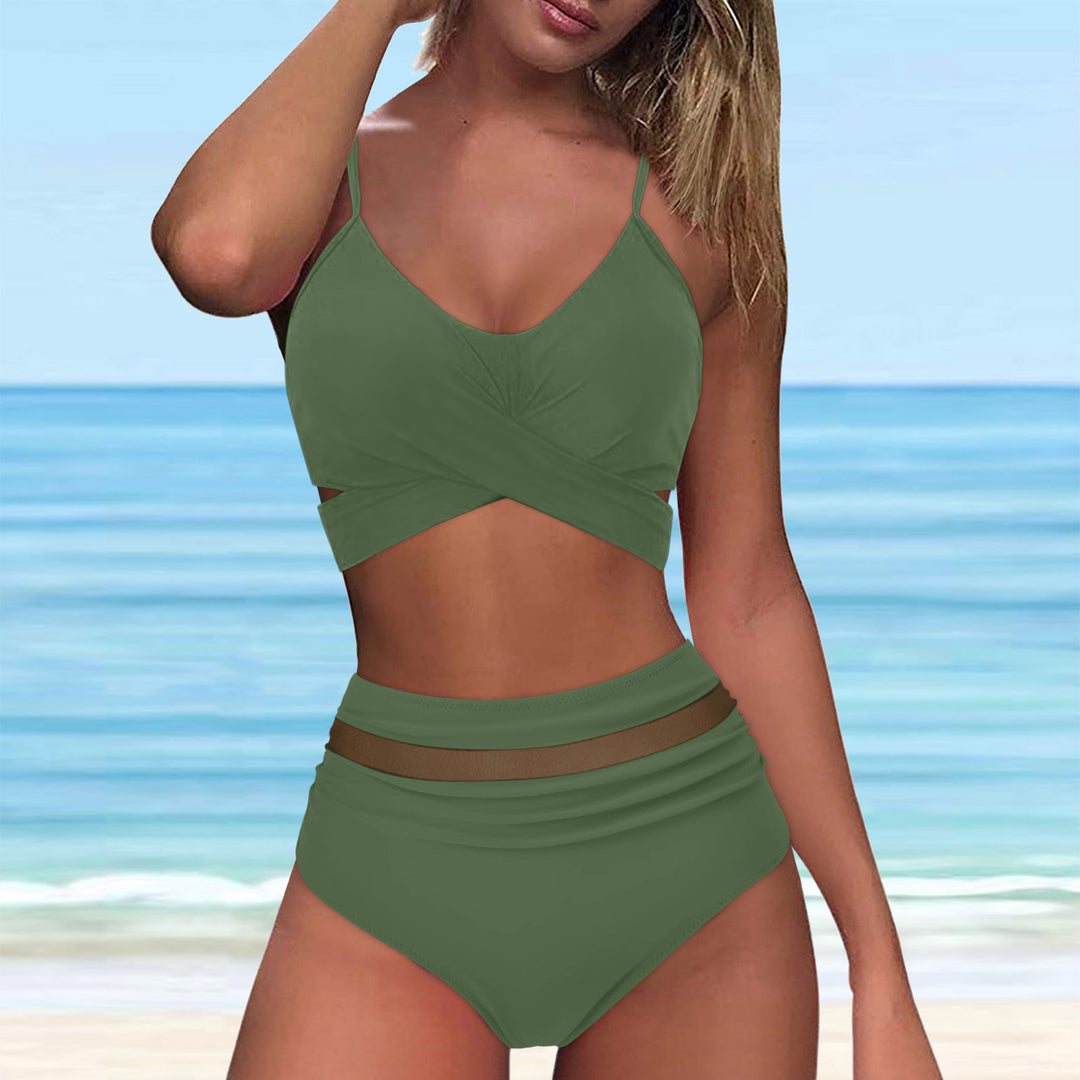 Women's High-Waist Bikini Set with stylish wrap top Mune Fashion