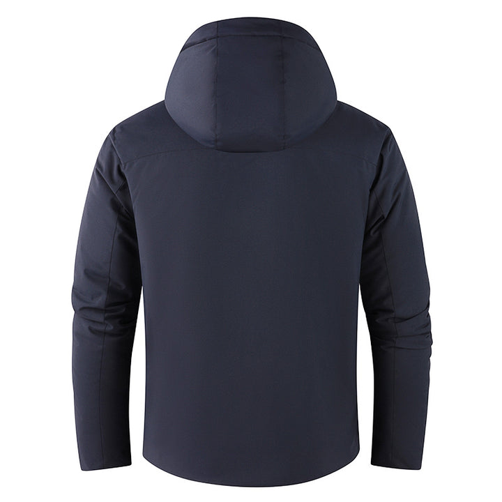 Men's Plush Lined Winter Parka with Hood, Windproof Shell & Concealed Front Placket Mune Fashion