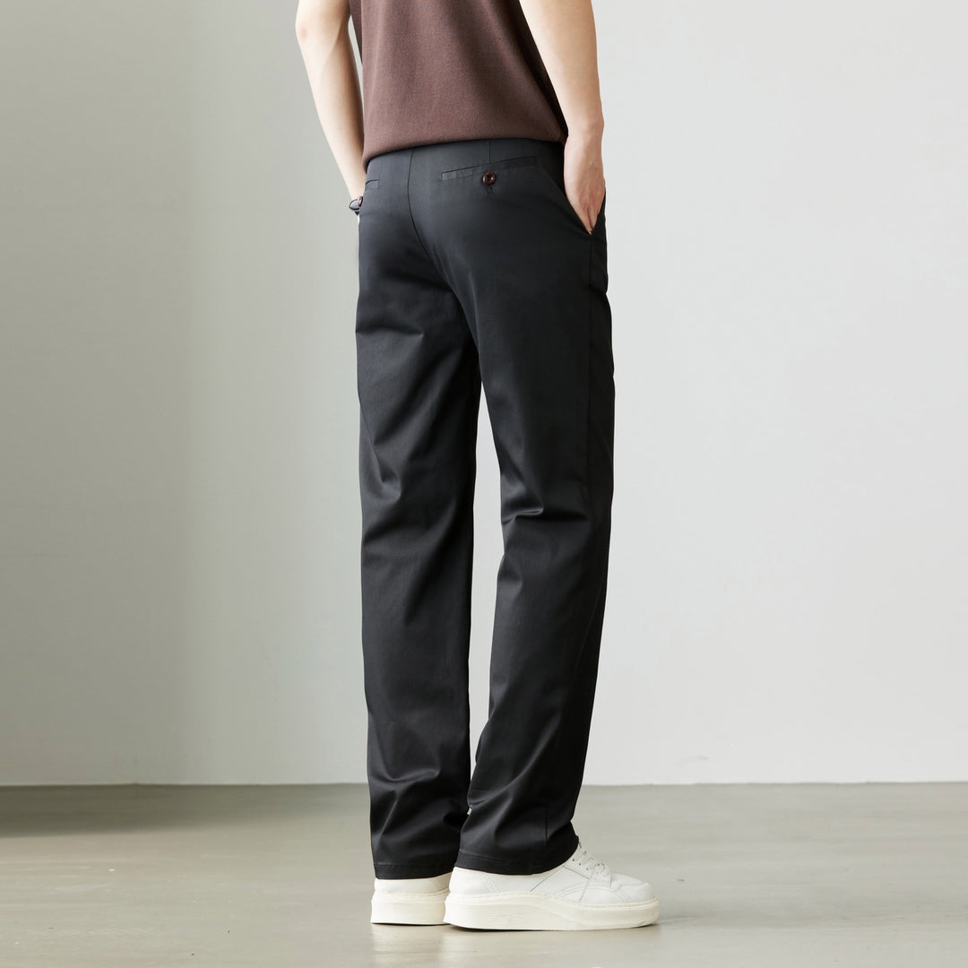 Men's Tapered Chino Pants with Side Waist Adjusters & Slim Pleat Mune Fashion