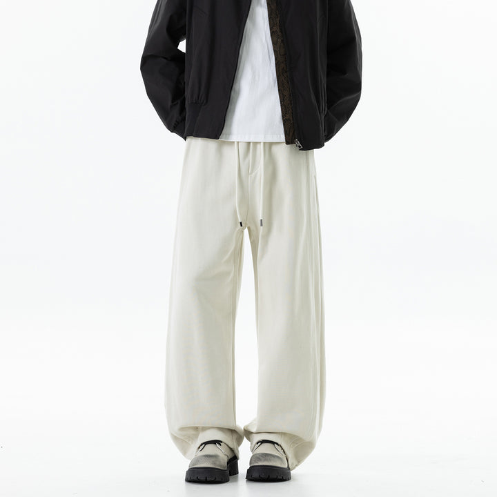 Herren Lässige Jersey-Hose mit Kordelzug, geradem Bein und dekorativen Steppnähten Mune Fashion
