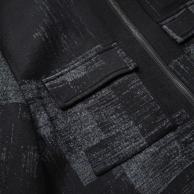 Men's Structured Zip Shirt Jacket made of Wool Blend with Flap Chest Pockets Mune Fashion