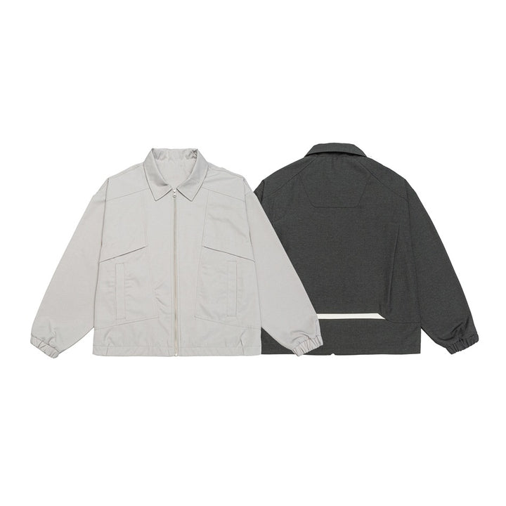 Unisex short jacket in boxy cut with continuous zipper and flap pockets Mune Fashion