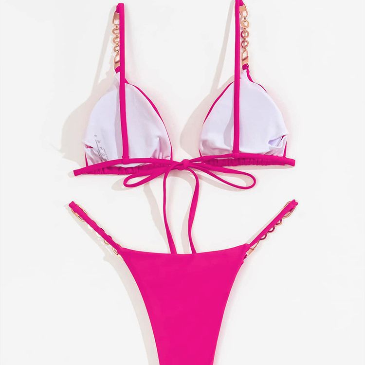 Women's Triangle Bikini with Decorative Chain Details Mune Fashion