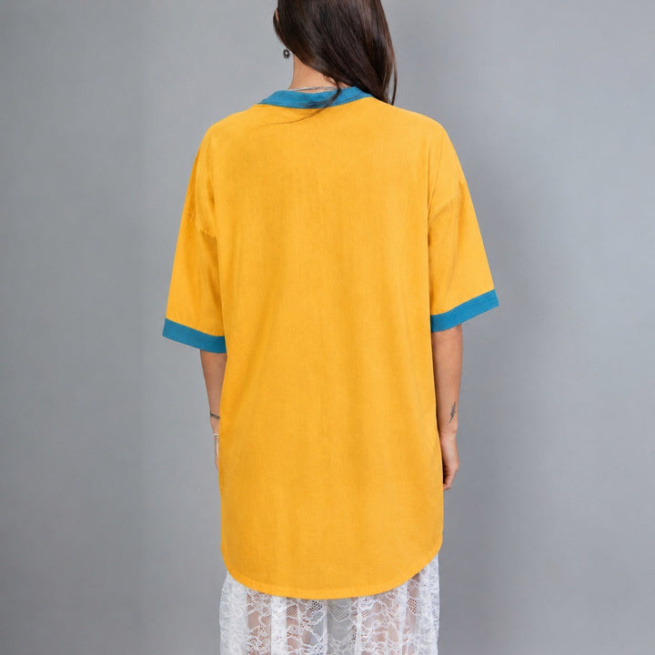 Women's oversized polo tunic with contrast collar and patch breast pockets Mune Fashion