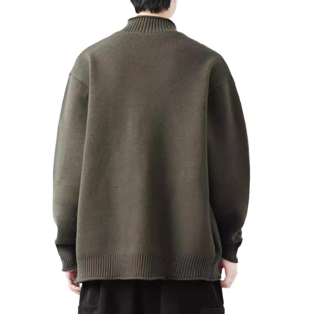 Men's Trendy Cardigan with High Collar and Zipper Mune Fashion