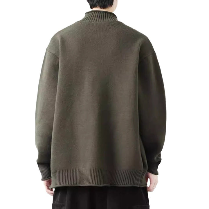 Men's Trendy Cardigan with High Collar and Zipper Mune Fashion