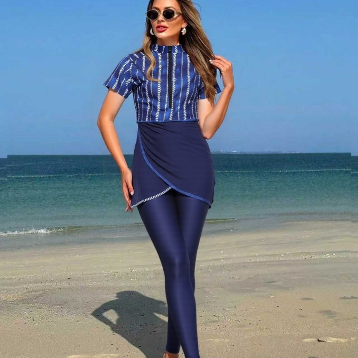 Women's sporty swimsuit with fashionable wrap skirt Mune Fashion