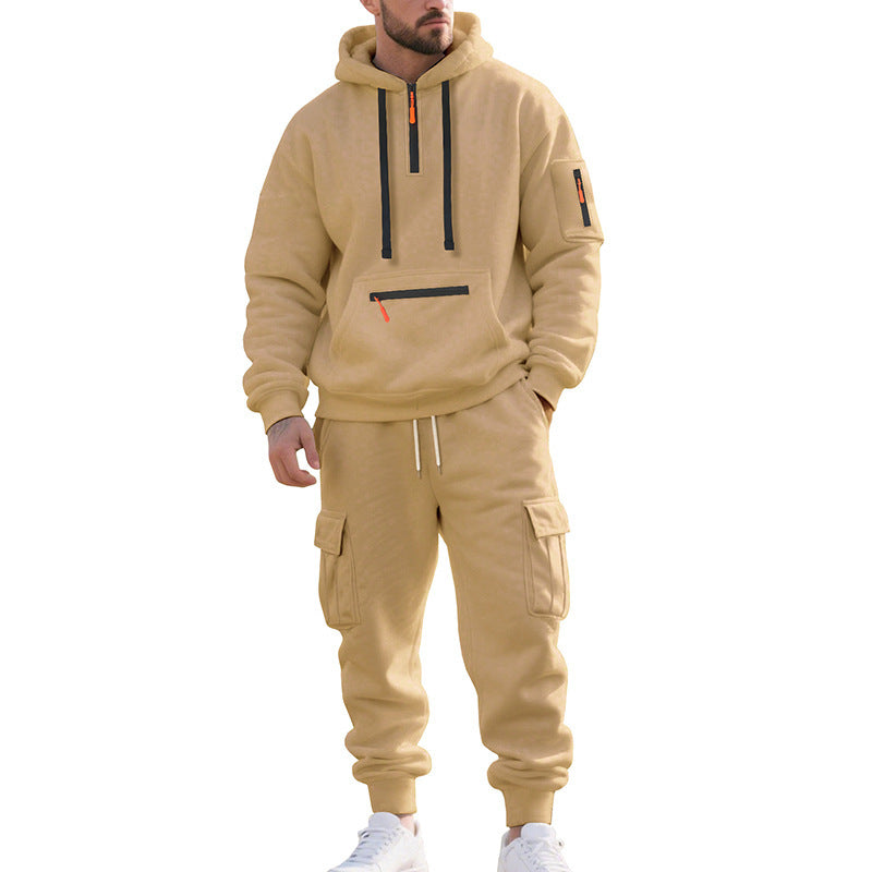 Men's Urban Cargo Jogging Set with Utility Hoodie, Zipper Details and Cargo Joggers Mune Fashion
