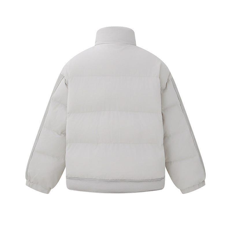 Unisex Short Cut Boxy Quilted Jacket with High Stand-Up Collar and Snap Button Placket Mune Fashion