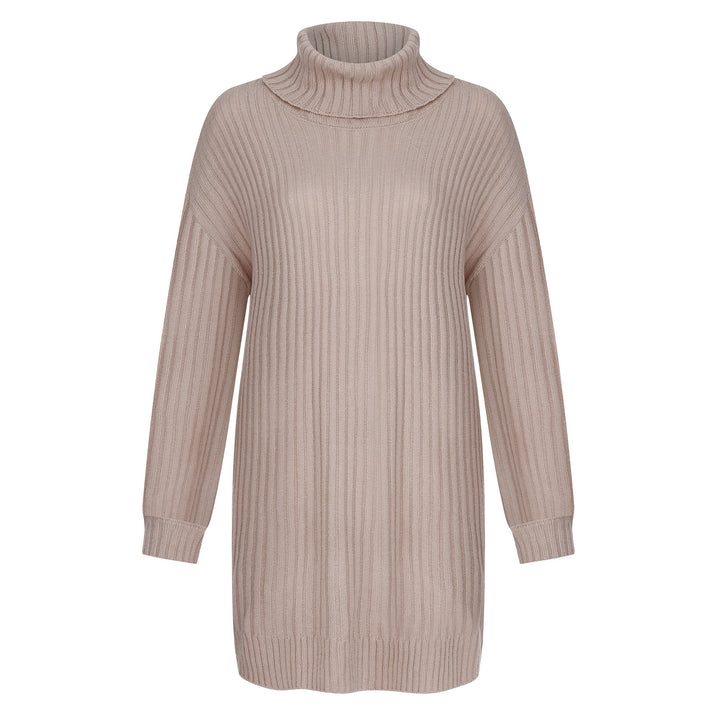 Women's Ribbed Turtleneck Tunic with Boxy Oversized Fit Mune Fashion