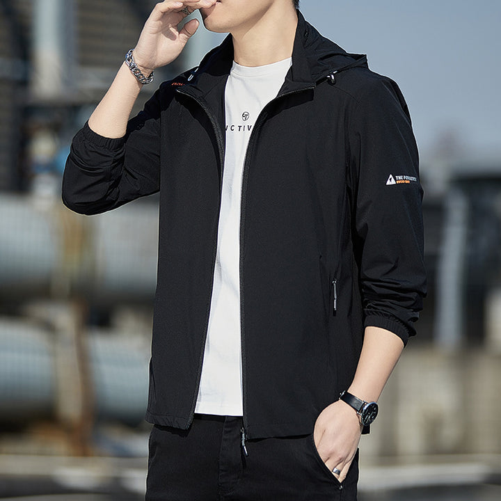 Men's Ultralight Wind and Rain Jacket with Hood, Packable and Zipper Pockets Mune Fashion