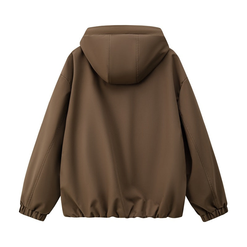 Men's Lightweight Hooded Utility Transition Jacket with Water-Repellent Outer Shell and Elastic Hem Mune Fashion