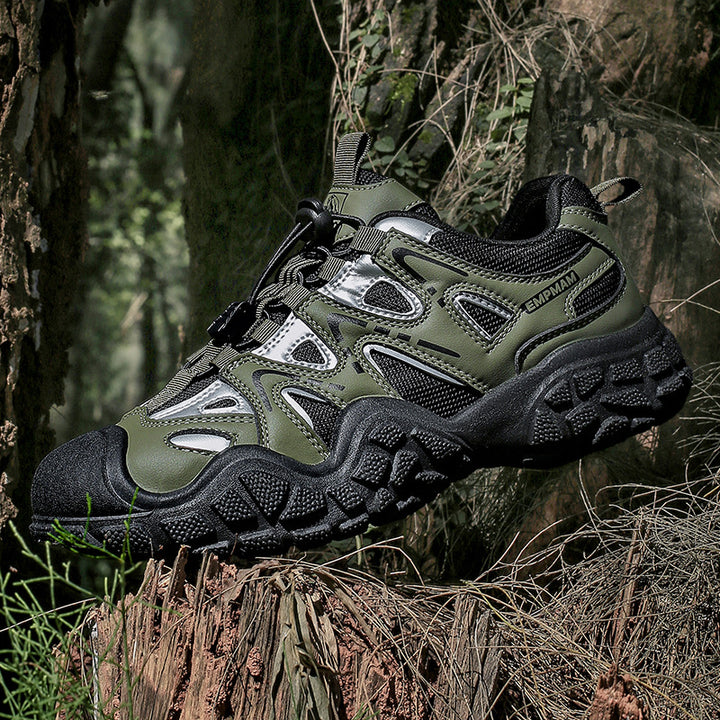 Ladies Chunky Trail Sneaker with shock-absorbing multi-zone profile sole, quick lace-up closure and reflective accents Mune Fashion