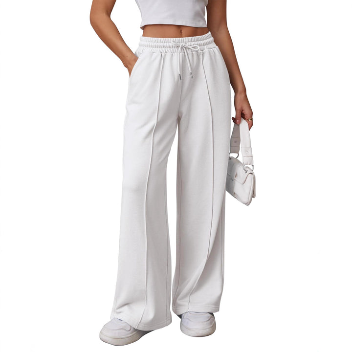 Women nan High-Waist Relax leisure pants with double ribbed waistband, visible crease and wide leg Mune Fashion