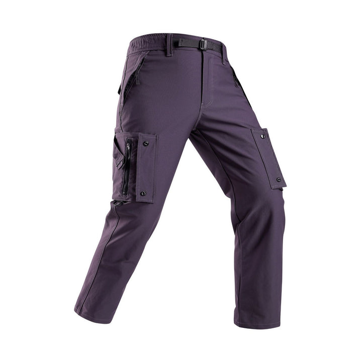 Men's Slim-Tapered Cargo Pants with Zipper Pockets, D-Ring and Comfort Waistband Mune Fashion