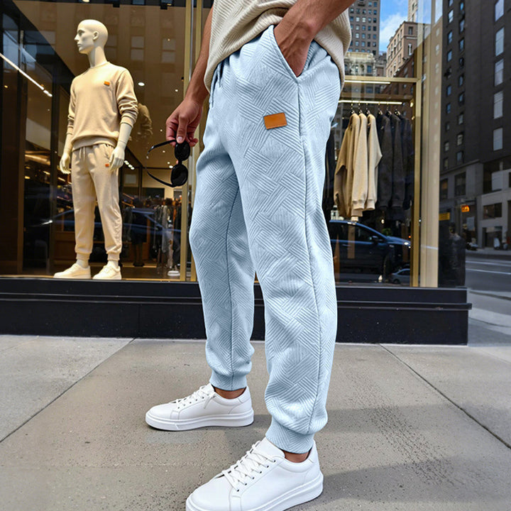 Men's quilted joggers with geometric texture pattern Mune Fashion