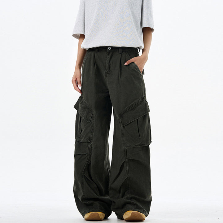 Men's wide technical multi-pocket cargo pants in palazzo cut Mune Fashion