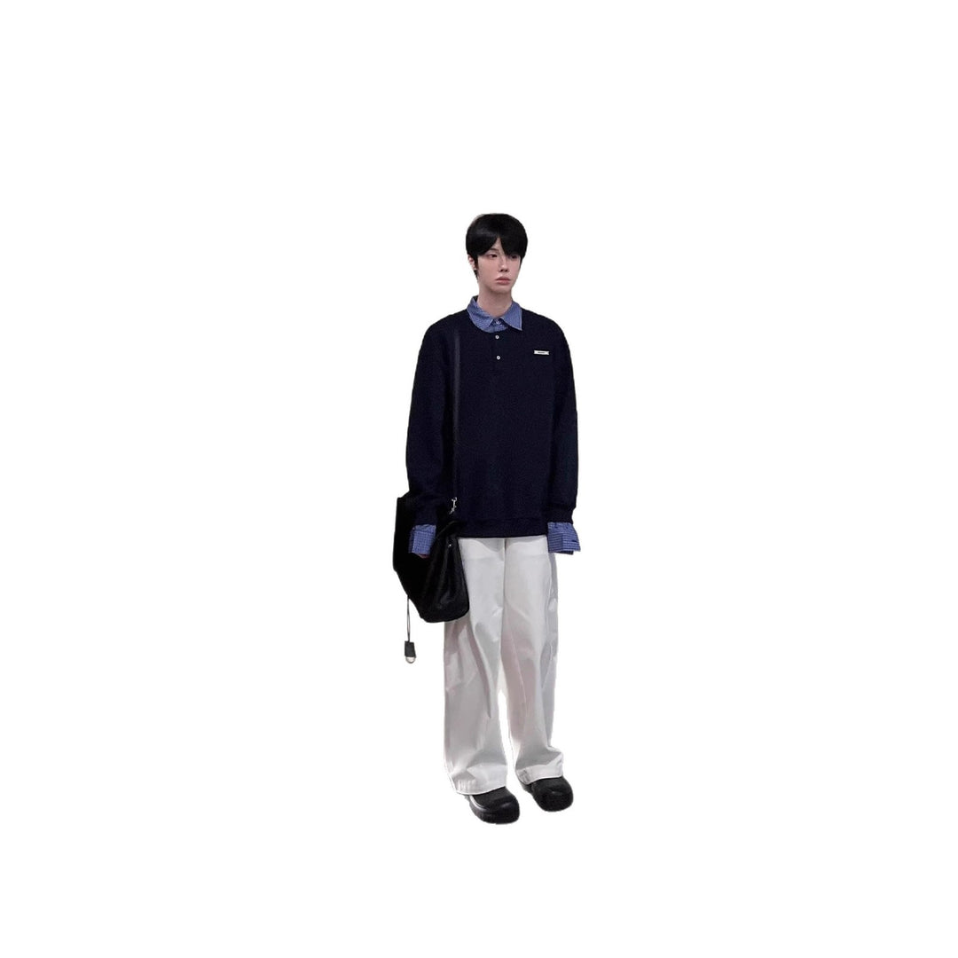 Men's Casual Oversized Sweater with Collar Mune Fashion