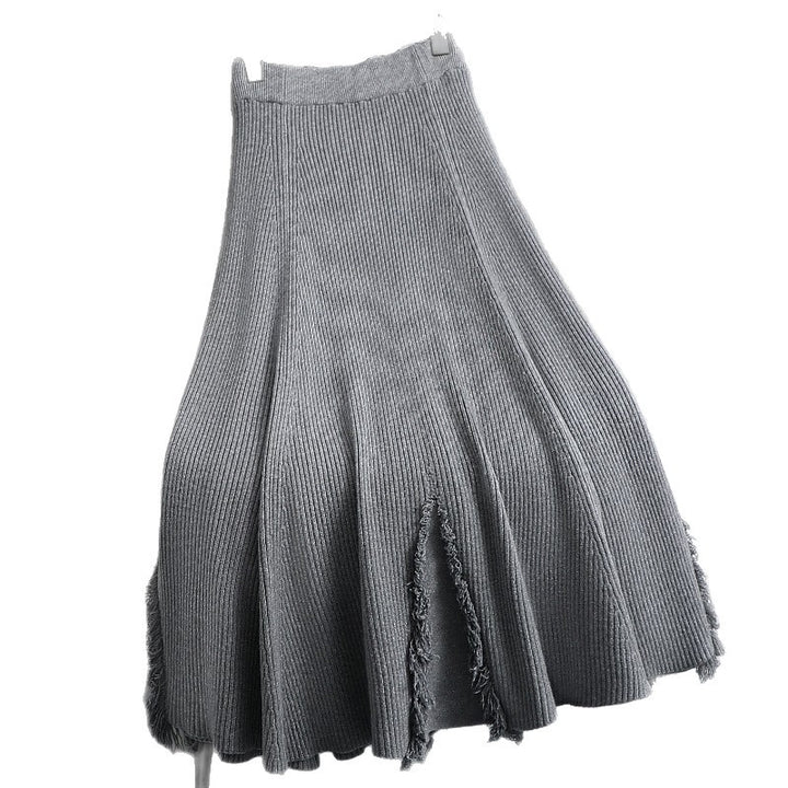 Ladies Flowing Pleated Skirt with Fringes Mune Fashion