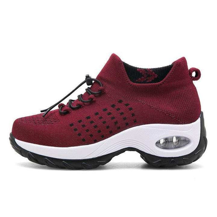 Women nan lightweight breathable knit sneakers with air cushion and high sock collar Mune Fashion