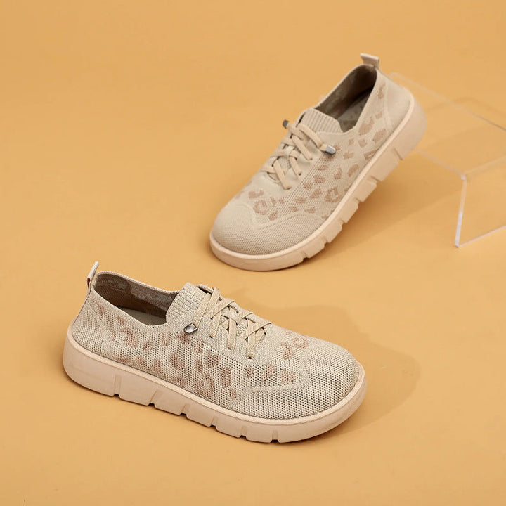 Women Breathable Sneakers with Fashionable Leopard Print Mune Fashion