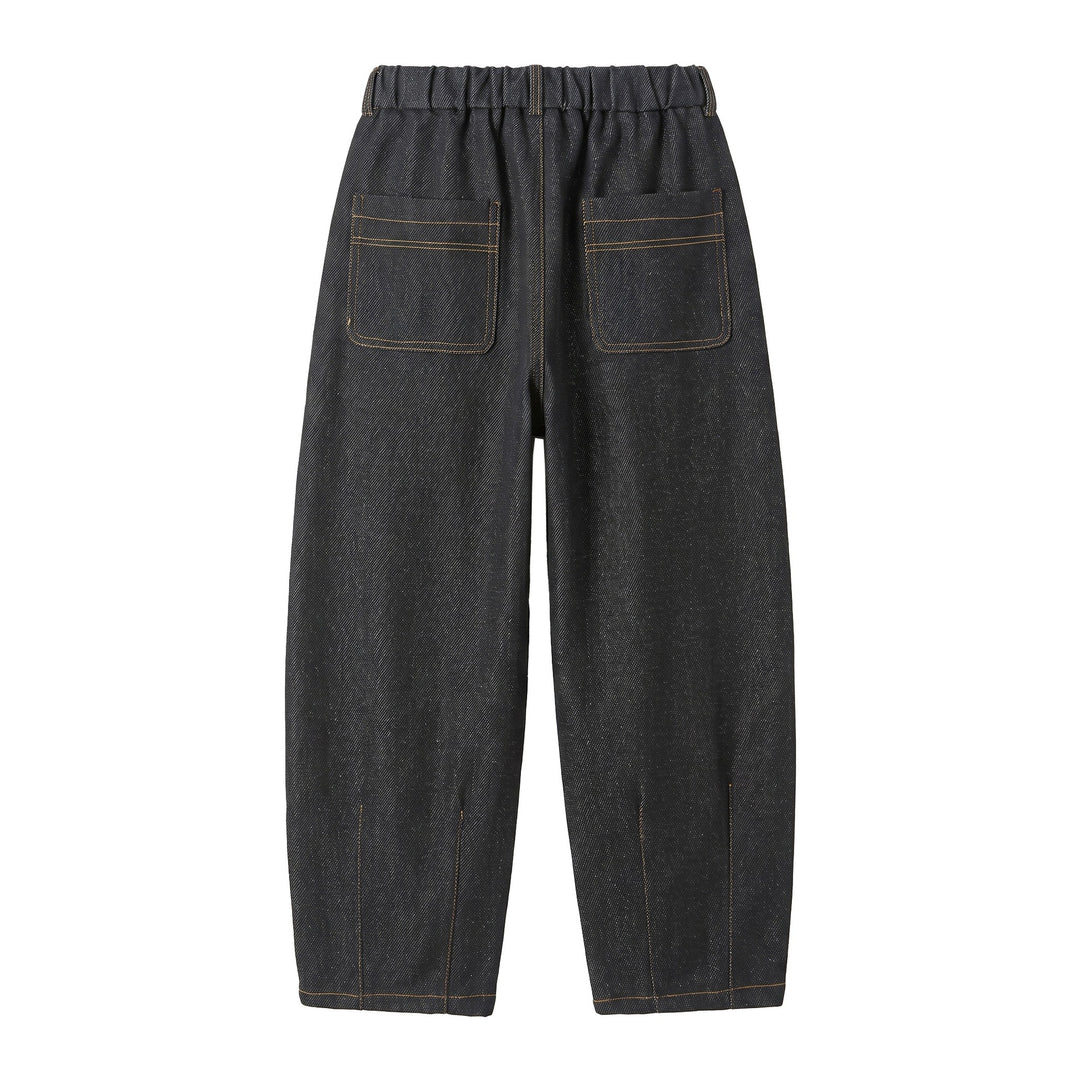 Women's High-waisted Wide Culotte Pants with Crease and Elastic Back Mune Fashion