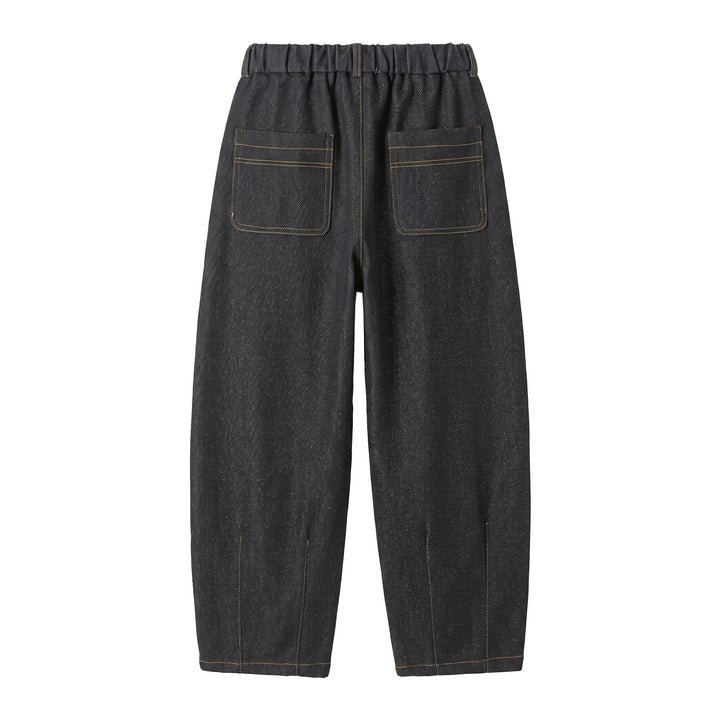 Women's High-waisted Wide Culotte Pants with Crease and Elastic Back Mune Fashion