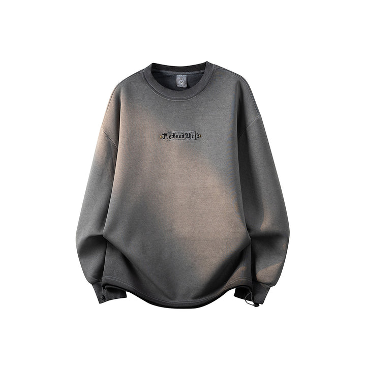 Women's Oversized Sweatshirt with Embroidered Logo, Rounded Hem & Dropped Shoulder Mune Fashion