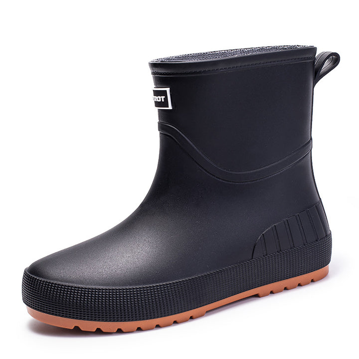 Women's waterproof short rubber boots with slip-resistant profile sole and comfortable insole Mune Fashion