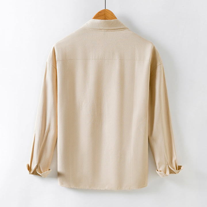 Men's Lightweight Overshirt-Jacket made of Linen Blend with Patch Pockets Mune Fashion