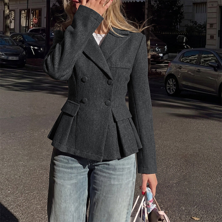 Women's Elegant Blazer with Ruffle Details Mune Fashion